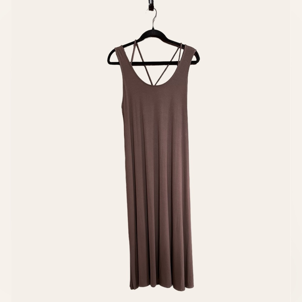 Eileen Fisher Brown Maxi Halter Dress, Medium